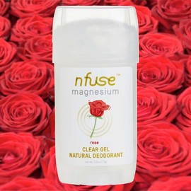 nfuse Desodorante en gel de magnesio natural - Cloruro de magnesio puro de grado USP - Libre de aluminio, parabenos y bicarbonato de sodio - Rosa     