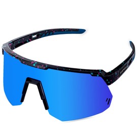 QLIFE Polarized Sports Glasses for Men Women, UV400 Protection Cycling Sunglasses for Youth, Windproof Goggles for Baseball Riding Golf Running Fishing (DG01)