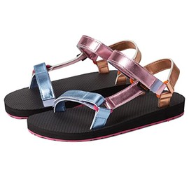 Teva Girls Original Universal Shimmer Sandal, Pink Multi, 5 Little Kid