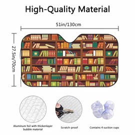 Book Shelf Windshield Sun Shade for Car Car Window Shades Car Sun Shade Car Accessories Auto Car Sun Visor
