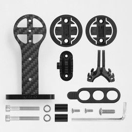 HOUSON Carbon Fiber Bike Computer Mount, Integrated Handlebar Mount for Road Bikes, Compatible with Garmin Edge, Bryton, and GoPro Cameras and Lights