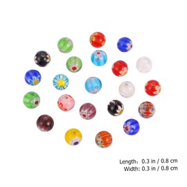 VILLFUL 100pcs Thousand Flowers Glass Beads Jewelry Bead Gemstone Beads Theremin Coloured Beads Spacer Beads Glass Beads for Craft Jewelry Glass Beads Round Beads Crystal Beads