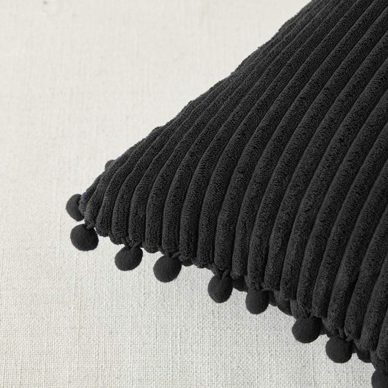 Fancy Homi Pack of 2 Black Decorative Throw Pillow Covers
