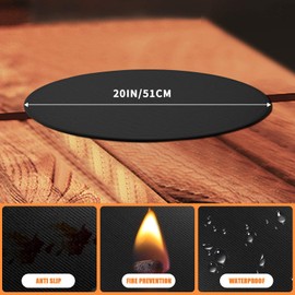 20' Fire Pit Mat for Solo Stove Mesa/XL Tabletop Fire Pit,4-Layer Fireproof Heat Resistant Under Grill Mat, Easy-to-Clean Waterproof & Non-Slip for Table Top Protection | GIESIOE