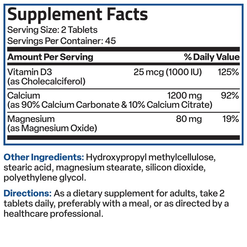 Bronson Calcium 1200 MG Per Serving Sustained Release with Vitamin