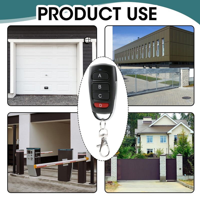 Joynine Pack of 4 Garage Door Opener Remote Control, 433