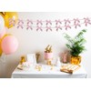 Pre-Strung Pink Bow Garland Banner Decorations, Pink Bow Party Decorations