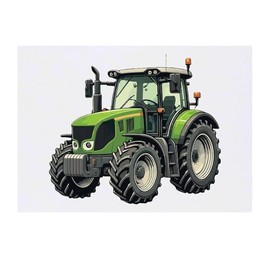 'Green Farm Tractor' Temporary Tattoo - Water Resistant, Skin-Safe, Non-Toxic Transfer (TO00081321)