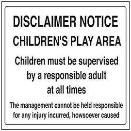 V Safety Disclaimer Notice Sign - 300mm x 200mm - 1mm Rigid Plastic