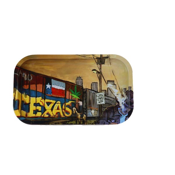 Texas Premium Rolling Tray | Medium Metal (10.6" x 6.3")