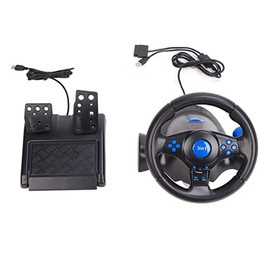 Yoidesu Volante para Juegos, Rotación de 180 Grados 3 en 1 Volante de Carreras de Juego Multifuncional, Fuente de Alimentación USB Volante con...     