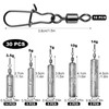 Realure 30 Pcs/5 Sizes Drop Shot Weights with Swivel Ring,