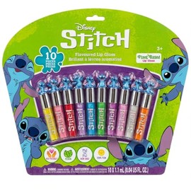 Stitch 10 unidades de brillo para labios de a base de plantas, primer set de maquillaje para niñas, perfecto para fiestas, pijamadas y regalos de cumpleaños, para mayores de 3 años, de Townley Girl