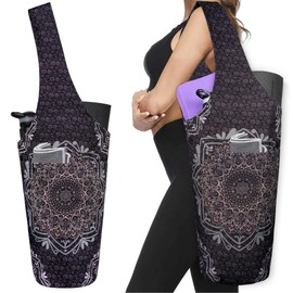 Yoga Mat Bag - Long Tote with Pockets - Holds More Yoga Accessories - Yoga Bag Fit Most Size Mats - Mandala Yoga Mat Carrier