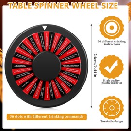 Libima 9.5 Inch Table Prize Wheel 36 Slot Color Prize Wheel Spinner for Drinking Conversation Game for Adults Birthday Wedding Bachelorette Holiday Party (Classic Drinking Style)