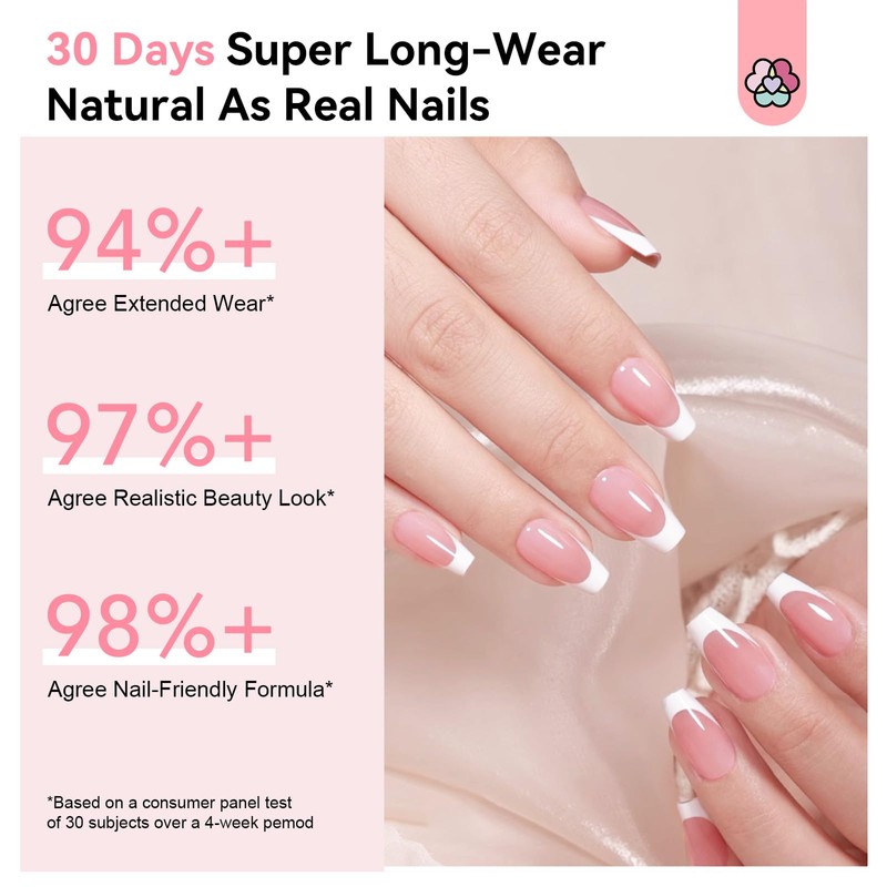 SAVILAND Press On Nails: Everlasting Gels Nail Kit Pink Medium