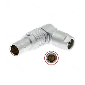 Alvins FSG 0B 302 2 Pin Male Rotatable Right Angle Power Connector Adjustable Circular Push-Pull Male Plug for Arri Alexa| SmallHD| Teradek Bond(2Pin,2PCS)