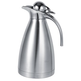 Jarra de Café de Acero Inoxidable de 1.5L con Botón de Presión Doble Pared con Aislamiento Térmico Jarra de Agua Caliente Botella de Plata,Hogar y Cocina