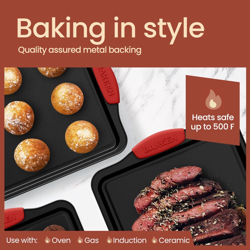 Baking Pan Set – 3 Piece Cookie Sheet – Deluxe