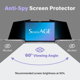 SenseAGE Magnetic Privacy Filter for MacBook Air 13.6 Inch (2022-2024 M2/M3), Anti-Spy & Anti-Blue Light Privacy Film, Laptop Privacy Screen Protector, Privacy Filter