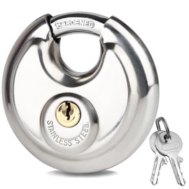 Disc Lock for Storage Unit 2-3/4"(70mm), Stainless Steel Keyed Padlock with Keys, Outdoor Waterproof Storage Lock for Storage Locker, Shed, Gate, Fence, Heavy Duty Keyed Pad Lock
