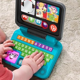 Fisher-Price Ríe y Aprende Juguete para Bebés Mi Primer Laptop de Aprendizaje con Luces y Sonidos para Bebés de 6 Meses en Adelante