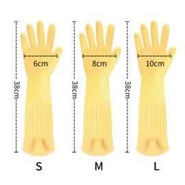 Discoball 2 Pairs Rubber Cleaning Gloves Non-slip Kitchen Dishwashing Household Glove, Long Sleeve, Reuseable