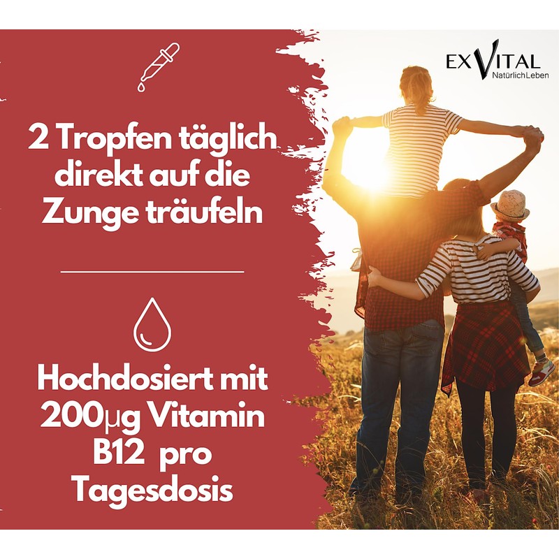 Vitamin B12 Drops High Dose, Bioactive Methylcobalamin 400 μg per