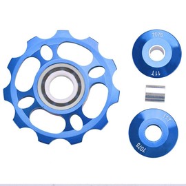 Bike Rear Derailleur Pulley, 11T Ceramic Bearing Aluminum Alloy Jockey Wheel Rear Derailleur Pulley Mountain Bike Bicycle Replacement Parts For 8/9/10/11 Speed Rear Derailleur(Blue)