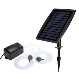 Lechnical Lechnical Solar Air Pump Kit Solar Fish Tank Oxygen Pump Oxygenator Aquarium Oxygen Aerator Pond Aerator Air Pump Fishing Aerator Aquarium Airpump with Aquarium Oxygen Pipe Air Bubble Stone
