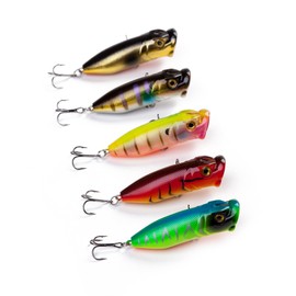 Orurdo Fishing Gear, 2.6 inches (6.5 cm), 0.5 oz (13 g), Lake Biwa, Fresh Water Special Popper, Poppardo A, Lure Set, 5 Pieces, Perfect for Black Bass, Others, Exerts Incredible Power for Rattle, Catfish, Trout, etc