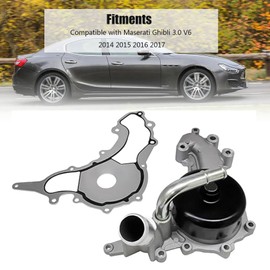FZJDSD Water Pump and Gasket Compatible with Maserati Ghibli 3.0 V6 2014 2015 2016 2017 Replace 297912 299667
