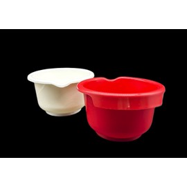 Kimmel 2 x Mixing Bowls 2.5 Litres in Double Pack, White/Red