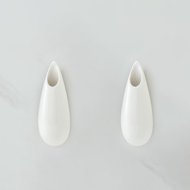 Hanging Ceramic Wall Vases,5.9 Inch,Set of 2,Wall Plant Holder,Cubicle Modern Decor Wall Plant Holder Vase for Indoor Plants,Propagation Wall Hanging,Hanging Flower Pots for Air Vases,White