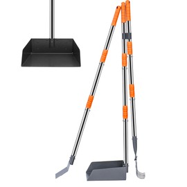 Niubya Pooper Scooper for Dogs, Metal Poop Scooper Tray Spade and Rake Set, Poop Scoop with Adjustable Long Handle, Dog Pooper Scooper for Pet Waste Removal