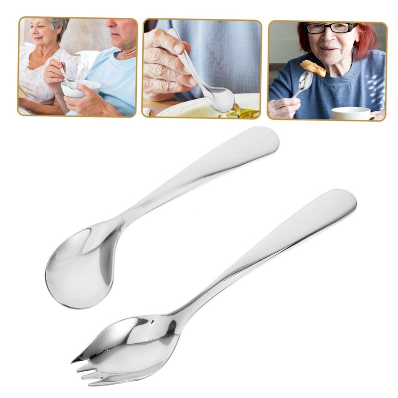 CAXUSD Elderly Flatware Supplies Set - Specialized Angled Spoons and