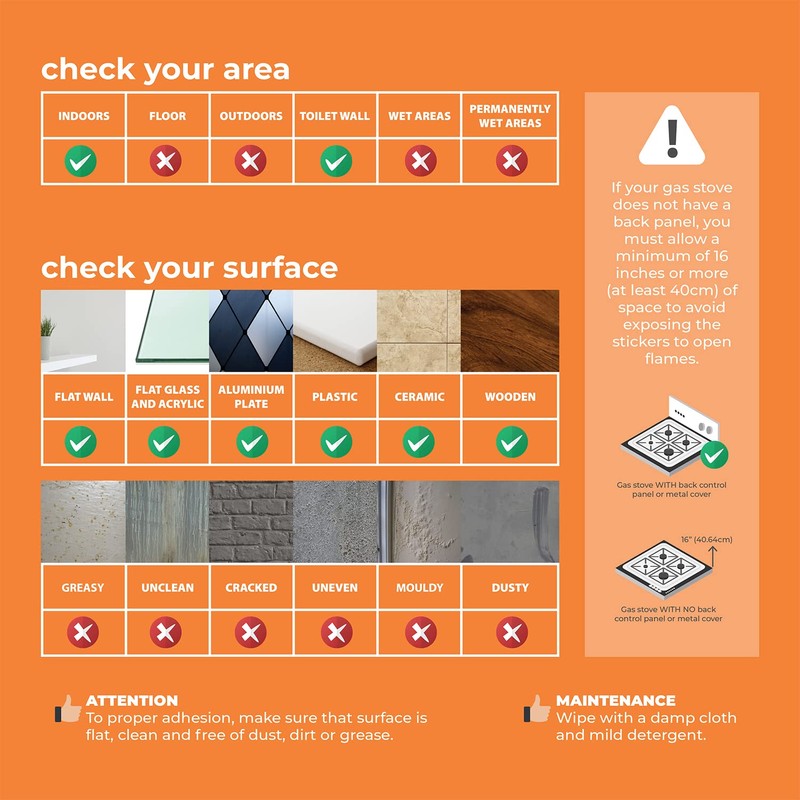 WALPLUS 3D Tile Stickers Peel and Stick Backsplash Splashback Decals