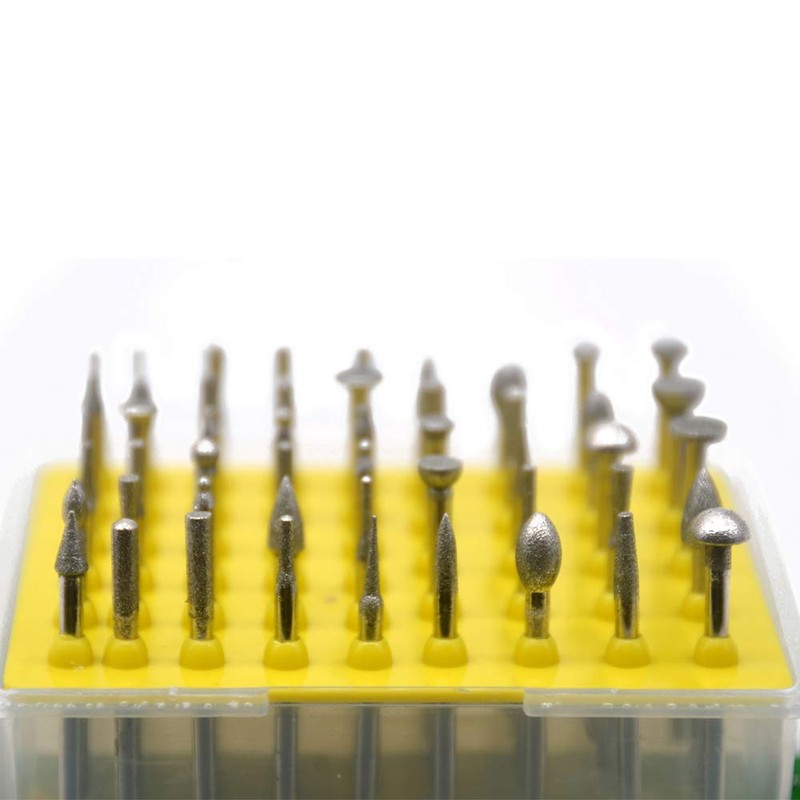 Oudtinx 50-Piece 1/8-Inch Shank Diamond Coated Rotary Burrs Set Fits