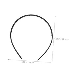 BIUDECO 12pcs Black Diy Plastic Headbands with Slip Teeth Lightweight Semi Finished Hair Bands for Women and Secure Fit Crafting Accessories for Casual and Sports Use