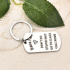 Funny College Gifts for Girls Boys Dont Do Stupid Sh t Keychains Birthday First Day of School Gifts for Students Son Daughter Back to School Gift Keychain for College Girl