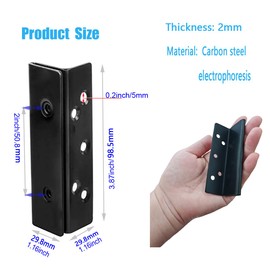 MEICOCO Bed Frame Hardware Bed Post Double Hook Slot Brackets Attachment Hardware, Heavy Duty Bed Frame Brackets for Wooden Bed-Set of 2 (Screws Included)