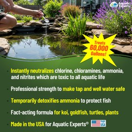 PondFirst Pond Water Conditioner - Concentrated Instant Dechlorinator for Fish Ponds, Makes Water Safe for Koi and Goldfish, Made in The USA, Aquatic Experts (Powder - 250 Grams)