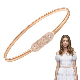 LIQWEI Gold Belt for Women, Gold Waist Chain Belt, Skinny Metal Cinch Belts Golds Belts for Dresses Women Fancy, Elastic Pendant Chain for Girls Fashion Versatile