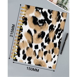 iampanda Spiral Journal Notebook,Strong Twin-Wire Binding with Premium Paper for Girl Women,Cute Animals Skin 60 Sheets A5 College Ruled Notebook/Journal,Perfect for School Office Home Gifts,Leopard