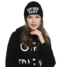 DonDon Women's Beanie Statement Winter Hat, Hip Hop Baby