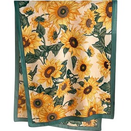 GFM® Women's Sunflower Print Scarf - All Seasons SCarf - Christmas (Beige Green)(PSCF-FSM-3-SNFLR-TRHR)