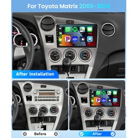 【4G+64G】 for Toyota Matrix 2009-2014 Android Car Radio Stereo with Wireless CarPlay Android Auto,9 inch IPS Touchscreen Car Stereo Bluetooth5.0, GPS, WiFi, SWC,59UI,32EQ AI DSP + HD Backup Camera
