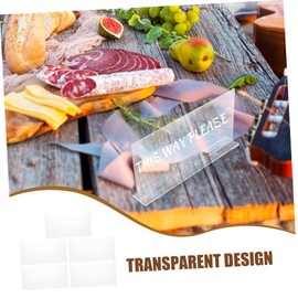 Operitacx Pack of 5 Clear Name Cards Desk Name Badges Name Plate Door Transparent Display Stand Horizontal Name Badges Emblems Display Board Empty Acrylic