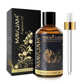 MAYJAM 100ML/3.38FL.OZ Fresh Linen Fragrance Oils with Glass Dropper, Essential Oils for Diffusers for Home, Long Lasting Scented Oils for Diffusers Soap Candle Making