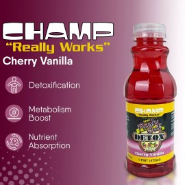 CHAMP FLUSH-OUT DETOX DRINK – Cherry Vanilla - 1 Pint (473ml)